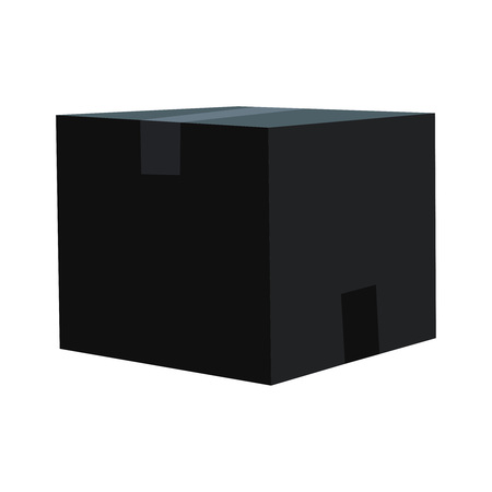 Black box with a closed lid on a white background. Vector illustration flat icon eps10の写真素材