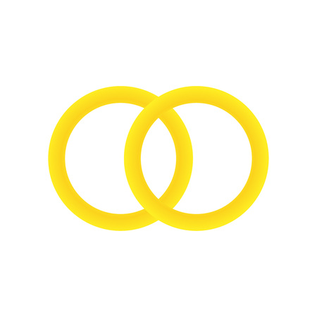 Wedding rings set of gold metal on white background isolated vector illustration. Model for the design of invitations, greetings. Illustration icon logo card vector eps10のイラスト素材