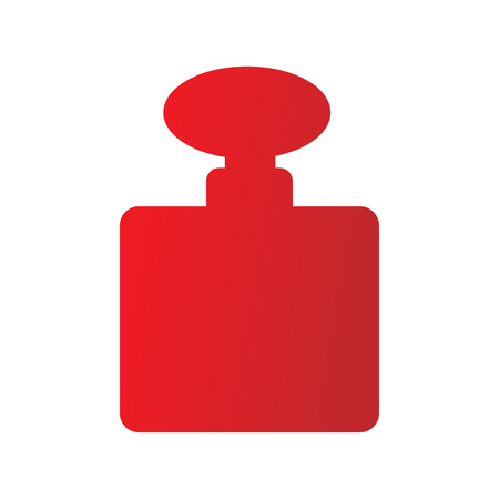 Perfume red icon, vector sign on isolated background. Perfume concept symbol. Vector illustration style perfume in a glass bottle on a white background. Beautiful red perfume bottles. Vector concept score, shop, logo, banner, button.のイラスト素材