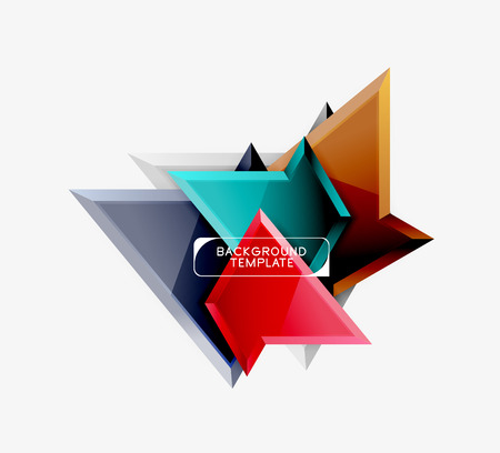 Bright colorful triangular poly 3d composition,abstract geometric background, minimal design, polygonal futuristic posterのイラスト素材