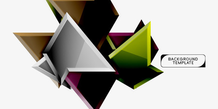 Bright colorful triangular poly 3d composition,abstract geometric background, minimal design, polygonal futuristic posterのイラスト素材