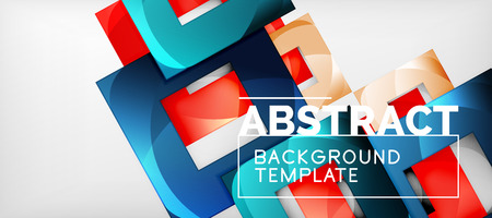 Background with color squares composition, modern geometric abstraction design for poster, cover,...