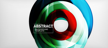 Modern geometric circles abstract background, colorful round shapes with shadow effects, vector illustrationのイラスト素材