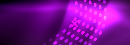 Glowing abstract wave on dark, shiny motion, magic space light. Vector techno abstract background designのイラスト素材