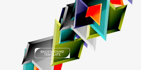 Bright colorful triangular poly 3d composition,abstract geometric background, minimal design, polygonal futuristic posterのイラスト素材