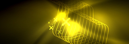 Shiny neon lights background, techno design, modern wallpaper for your project, vector illustrationのイラスト素材