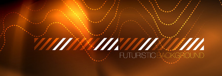 Neon glowing techno lines, hi-tech futuristic abstract background template with square shapesのイラスト素材