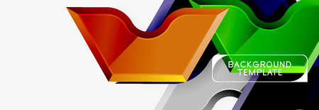 Techno geometric shapes abstract banner designのイラスト素材