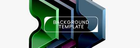 Geometric banner made of glossy geometric shapes, for background or abstract logo elementのイラスト素材