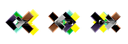 Arrow and square design abstract logo or banner collection. Modern geometrical designのイラスト素材