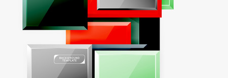 Geometrical design squares abstract banner, glossy shiny effectsのイラスト素材