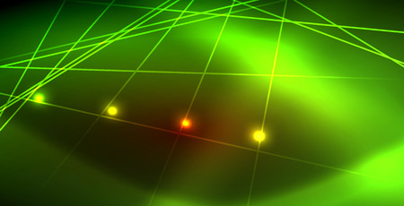 Neon glowing wave, magic energy and light motion background. Vector wallpaper templateのイラスト素材