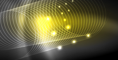Glowing shiny neon colors with abstract lines, modern backgroundのイラスト素材