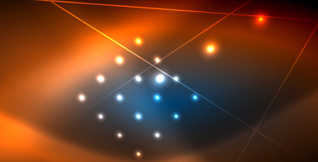 Neon glowing techno lines, blue hi-tech futuristic abstract background templateのイラスト素材