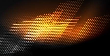 Neon color abstract lines on blackのイラスト素材