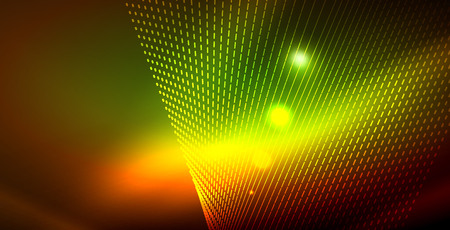 Color neon lights with waves abstract background. Vector illustrationのイラスト素材