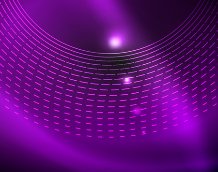 Dark space with neon color glowing lights abstract background. Vector techno circles templateのイラスト素材