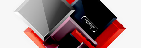 Geometrical design squares abstract banner, glossy shiny effects