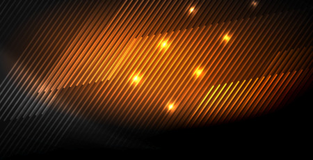 Neon color abstract lines on blackのイラスト素材