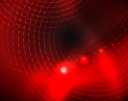 Dark space with neon color glowing lights abstract background. Vector techno circles templateのイラスト素材
