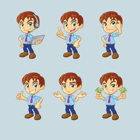 Businessman Cartoon Character Guy Collectionのイラスト素材