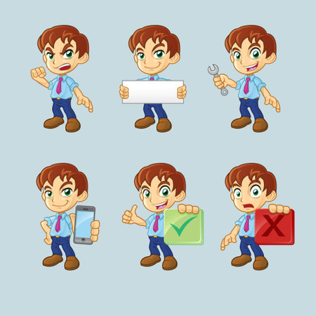 Businessman Cartoon Character Guy Collectionのイラスト素材