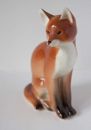 Amber Fox an old old ceramic toysの写真素材