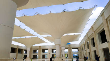 The umbrella in the Sultan Mahmud Riayat Syah Mosque, Batam is very beautiful and majestic