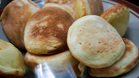 pukis snack. indonesian street food made from flour eggs yeast and coconut milk