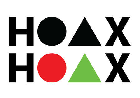 HOAX TYPOGRAPHY with triangle and circle shapesのイラスト素材