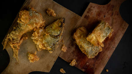 Bandeng Presto Goreng. Fried tendered-bone milkfish served with traditional side dishesの写真素材