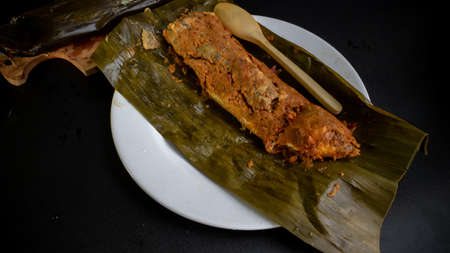pepes ikan or fish pepes is one of type tradisional cuisine from Java, Milkfish Pepesの写真素材