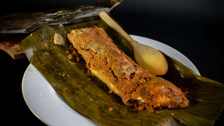 pepes ikan or fish pepes is one of type tradisional cuisine from Java, Milkfish Pepesの写真素材