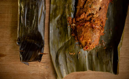 pepes ikan or fish pepes is one of type tradisional cuisine from Java, Milkfish Pepesの写真素材