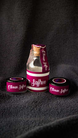 Saffron flower in packaging, from otoman turkeyのeditorial素材