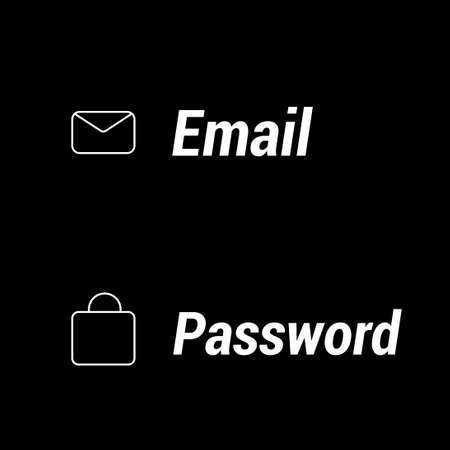 email and password icon and textのイラスト素材