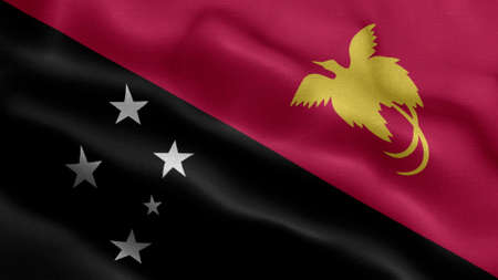 Papua New Guinea waving flag texture realisticの写真素材