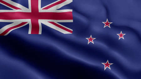 New Zealand waving flag texture realisticの写真素材