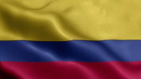 Colombia waving flag texture realisticの写真素材
