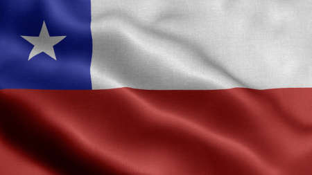 Chile waving flag texture realisticの写真素材