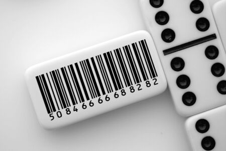 Domino when read with scanner spells successの写真素材