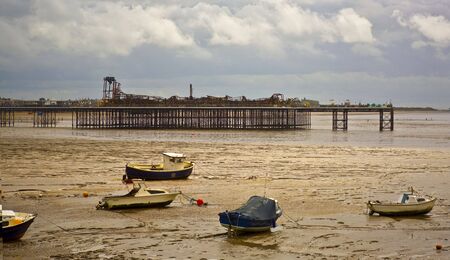 Weston-Super-Mare Grand Pier, Somerset, UK. Taken just affter the fireの写真素材