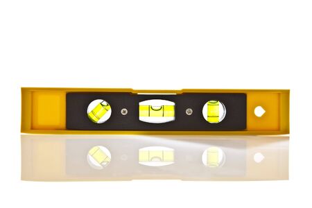 Yellow Spirit Level with copy spaceの写真素材