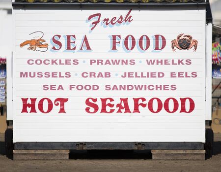 Sea Food Stall on Weston-Super-Mare Beachのeditorial素材
