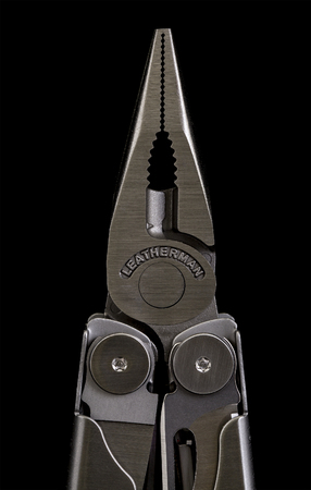 SWINDON, UK - JANUARY 7, 2017: Leatherman Wave multitool on a black background
