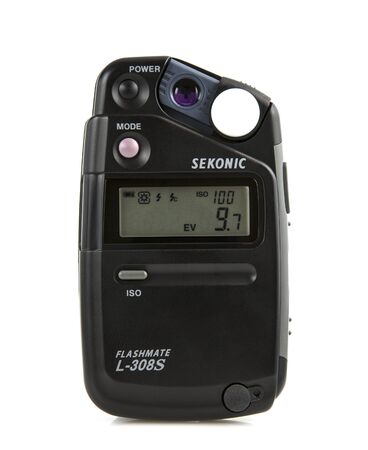 SWINDON, UK - JANUARY 28, 2017: Sekonic Flashmate L-308S Lightmeter on awhite background
