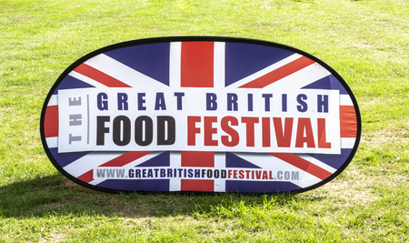 BOWOOD UK - AUGUST 25, 2018: The Great British Food Festival sign at  Bowood House in Wiltshireのeditorial素材