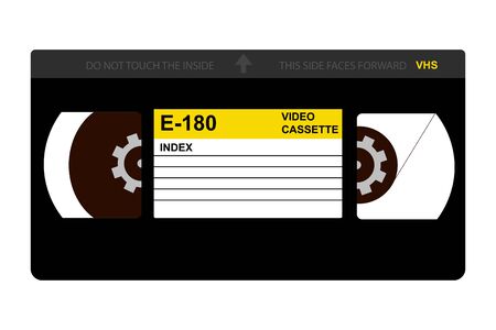 VHS Video Recorder Tape, Video Cassette Isolated on a White Background vector drawingのイラスト素材