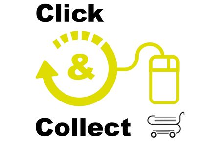Click and collect concept vector EPS Drawingのイラスト素材
