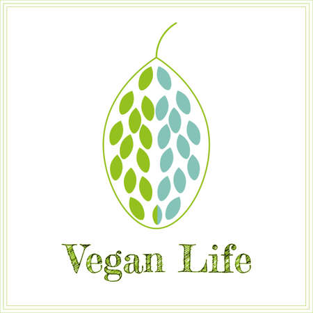 Vegan Life Vector Illustration - Plant based lifestyleのイラスト素材